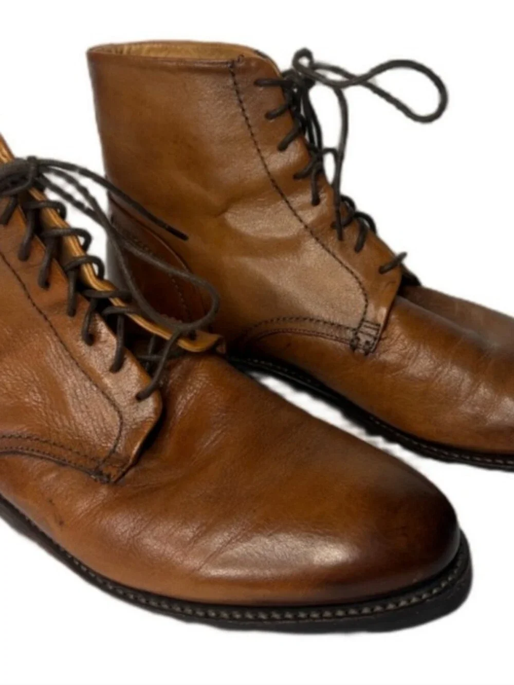 Frye Men's Brown Leather Lace-Up Boots Size 8.5